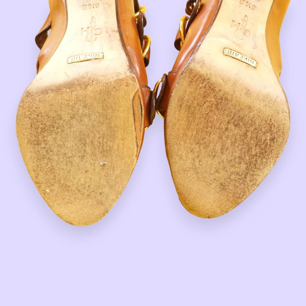Stunning Brown Leather Strappy Sandals/Heels Cole Haan 6.5 - Picture 7 of 9